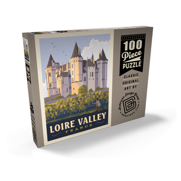 Darstellung des Puzzle Motivs France: Loire Valley, Château de Saumur, Vintage Poster 100 Puzzle Schachtel Ansicht2