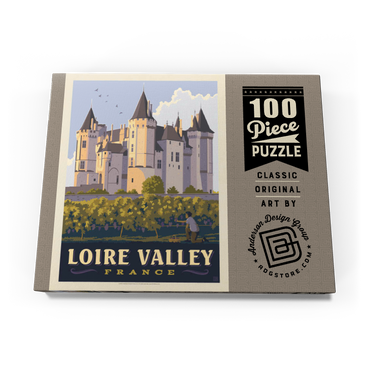 Darstellung des Puzzle Motivs France: Loire Valley, Château de Saumur, Vintage Poster 100 Puzzle Schachtel Ansicht3