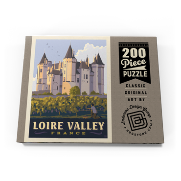 Darstellung des Puzzle Motivs France: Loire Valley, Château de Saumur, Vintage Poster 200 Puzzle Schachtel Ansicht3