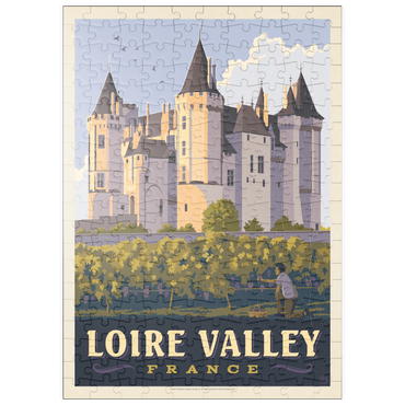Darstellung des Puzzle Motivs puzzleplate France: Loire Valley, Château de Saumur, Vintage Poster 200 Puzzle