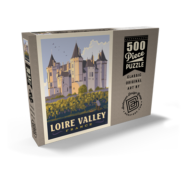 Darstellung des Puzzle Motivs France: Loire Valley, Château de Saumur, Vintage Poster 500 Puzzle Schachtel Ansicht2