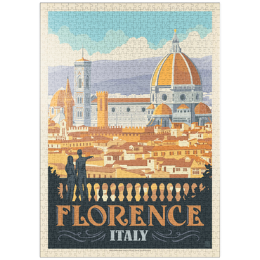 Darstellung des Puzzle Motivs puzzleplate Italy: Florence (Cathedral View), Vintage Poster 1000 Puzzle