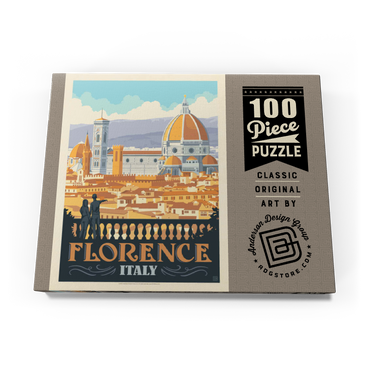 Darstellung des Puzzle Motivs Italy: Florence (Cathedral View), Vintage Poster 100 Puzzle Schachtel Ansicht3