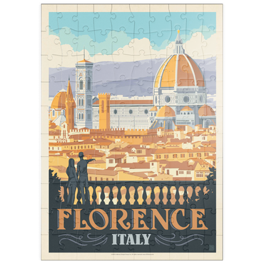 Darstellung des Puzzle Motivs puzzleplate Italy: Florence (Cathedral View), Vintage Poster 100 Puzzle