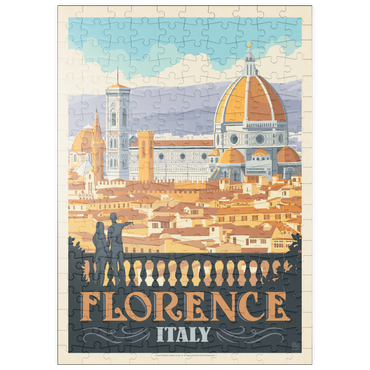 Darstellung des Puzzle Motivs puzzleplate Italy: Florence (Cathedral View), Vintage Poster 200 Puzzle