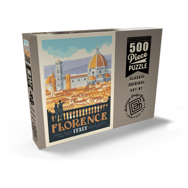 Darstellung des Puzzle Motivs Italy: Florence (Cathedral View), Vintage Poster 500 Puzzle Schachtel Ansicht2