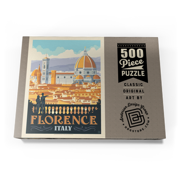 Darstellung des Puzzle Motivs Italy: Florence (Cathedral View), Vintage Poster 500 Puzzle Schachtel Ansicht3