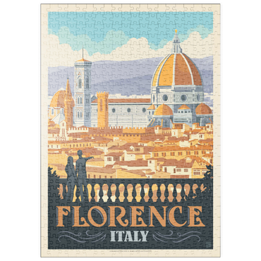 Darstellung des Puzzle Motivs puzzleplate Italy: Florence (Cathedral View), Vintage Poster 500 Puzzle