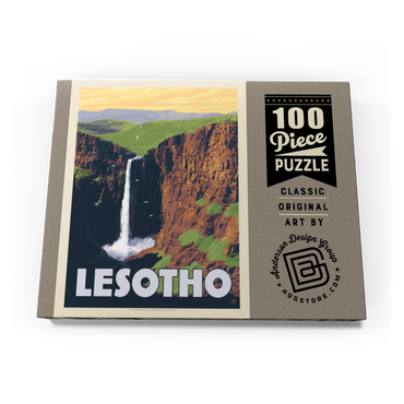 Darstellung des Puzzle Motivs Lesotho, Africa, Vintage Poster 100 Puzzle Schachtel Ansicht3