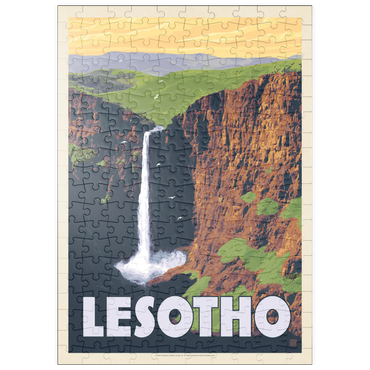 Darstellung des Puzzle Motivs puzzleplate Lesotho, Africa, Vintage Poster 200 Puzzle