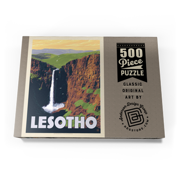 Darstellung des Puzzle Motivs Lesotho, Africa, Vintage Poster 500 Puzzle Schachtel Ansicht3