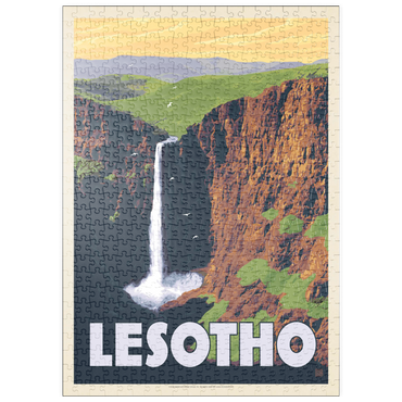 Darstellung des Puzzle Motivs puzzleplate Lesotho, Africa, Vintage Poster 500 Puzzle