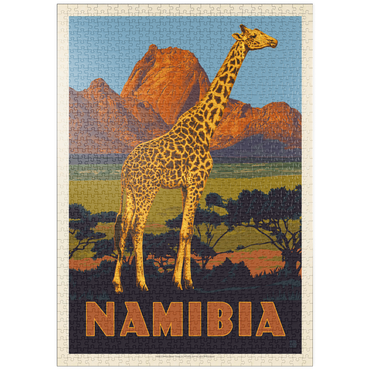 Darstellung des Puzzle Motivs puzzleplate Namibia, Africa, Vintage Poster 1000 Puzzle