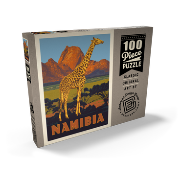 Darstellung des Puzzle Motivs Namibia, Africa, Vintage Poster 100 Puzzle Schachtel Ansicht2