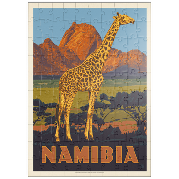 Darstellung des Puzzle Motivs puzzleplate Namibia, Africa, Vintage Poster 100 Puzzle