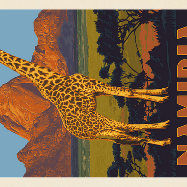 Darstellung des Puzzle Motivs Namibia, Africa, Vintage Poster 200 Puzzle 3D Modell