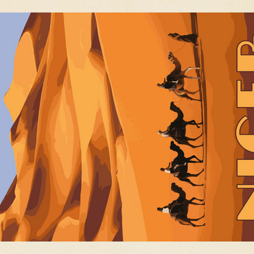 Darstellung des Puzzle Motivs Niger, Africa, Vintage Poster 1000 Puzzle 3D Modell