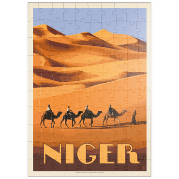 Darstellung des Puzzle Motivs puzzleplate Niger, Africa, Vintage Poster 100 Puzzle