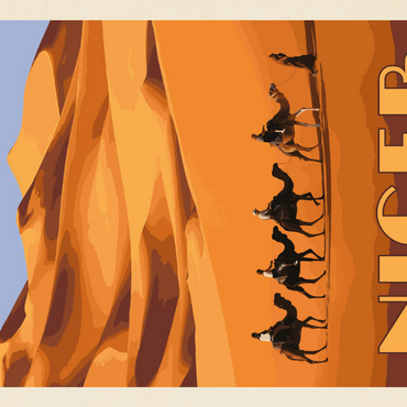 Darstellung des Puzzle Motivs Niger, Africa, Vintage Poster 200 Puzzle 3D Modell