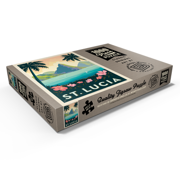 Darstellung des Puzzle Motivs Saint Lucia, Vintage Poster 1000 Puzzle Schachtel Ansicht1