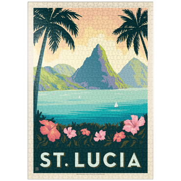 Darstellung des Puzzle Motivs puzzleplate Saint Lucia, Vintage Poster 1000 Puzzle
