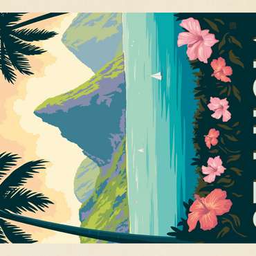 Darstellung des Puzzle Motivs Saint Lucia, Vintage Poster 1000 Puzzle 3D Modell