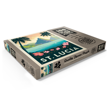 Darstellung des Puzzle Motivs Saint Lucia, Vintage Poster 100 Puzzle Schachtel Ansicht1