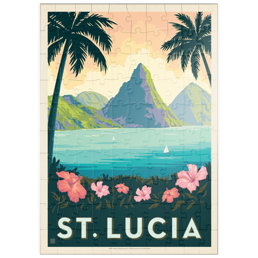 Darstellung des Puzzle Motivs puzzleplate Saint Lucia, Vintage Poster 100 Puzzle