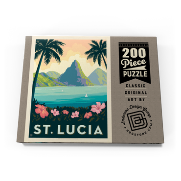 Darstellung des Puzzle Motivs Saint Lucia, Vintage Poster 200 Puzzle Schachtel Ansicht3