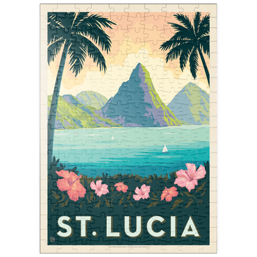 Darstellung des Puzzle Motivs puzzleplate Saint Lucia, Vintage Poster 200 Puzzle
