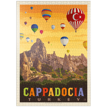 Darstellung des Puzzle Motivs puzzleplate Turkey: Cappadocia, Vintage Poster 1000 Puzzle