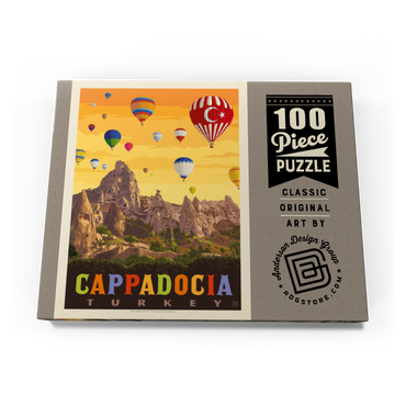 Darstellung des Puzzle Motivs Turkey: Cappadocia, Vintage Poster 100 Puzzle Schachtel Ansicht3