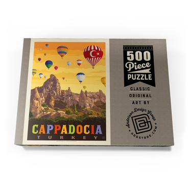 Darstellung des Puzzle Motivs Turkey: Cappadocia, Vintage Poster 500 Puzzle Schachtel Ansicht3