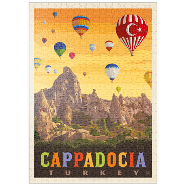 Darstellung des Puzzle Motivs puzzleplate Turkey: Cappadocia, Vintage Poster 500 Puzzle
