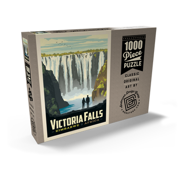 Darstellung des Puzzle Motivs Zimbabwe, Africa: Victoria Falls, Vintage Poster 1000 Puzzle Schachtel Ansicht2