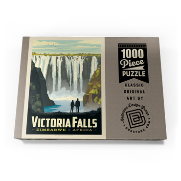 Darstellung des Puzzle Motivs Zimbabwe, Africa: Victoria Falls, Vintage Poster 1000 Puzzle Schachtel Ansicht3