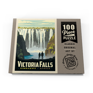 Darstellung des Puzzle Motivs Zimbabwe, Africa: Victoria Falls, Vintage Poster 100 Puzzle Schachtel Ansicht3