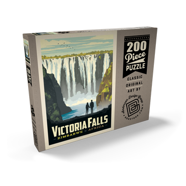 Darstellung des Puzzle Motivs Zimbabwe, Africa: Victoria Falls, Vintage Poster 200 Puzzle Schachtel Ansicht2