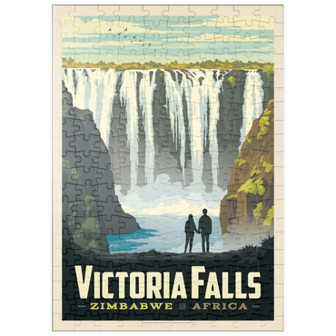Darstellung des Puzzle Motivs puzzleplate Zimbabwe, Africa: Victoria Falls, Vintage Poster 200 Puzzle