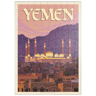 Darstellung des Puzzle Motivs puzzleplate Yemen, Vintage Poster 100 Puzzle