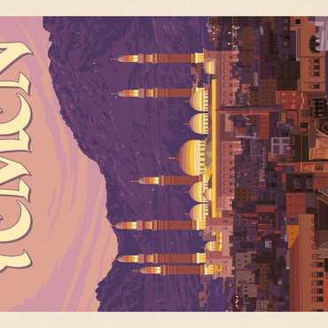 Darstellung des Puzzle Motivs Yemen, Vintage Poster 100 Puzzle 3D Modell