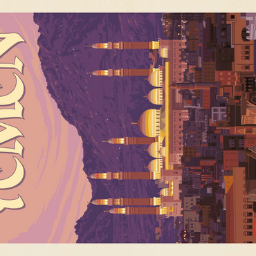 Darstellung des Puzzle Motivs Yemen, Vintage Poster 500 Puzzle 3D Modell