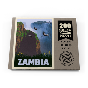 Darstellung des Puzzle Motivs Zambia, Africa, Vintage Poster 200 Puzzle Schachtel Ansicht3
