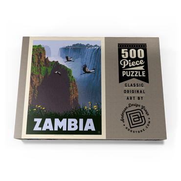 Darstellung des Puzzle Motivs Zambia, Africa, Vintage Poster 500 Puzzle Schachtel Ansicht3