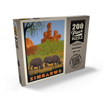 Darstellung des Puzzle Motivs Zimbabwe, Vintage Poster 200 Puzzle Schachtel Ansicht2