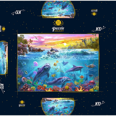 Darstellung des Puzzle Motivs Magnificent Undersea World 100 Puzzle Schachtel 3D Modell
