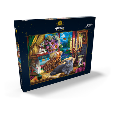 Darstellung des Puzzle Motivs Cats Near the Window at Night 200 Puzzle Schachtel Ansicht2