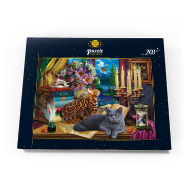 Darstellung des Puzzle Motivs Cats Near the Window at Night 200 Puzzle Schachtel Ansicht3