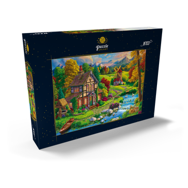 Darstellung des Puzzle Motivs Beautiful Cozy House by the River 1000 Puzzle Schachtel Ansicht2