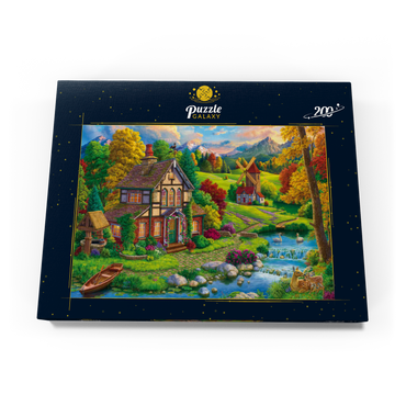 Darstellung des Puzzle Motivs Beautiful Cozy House by the River 200 Puzzle Schachtel Ansicht3